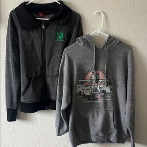 North Dakota Gray Graphic Hoodie and Zip-Up Sweatshirt Set